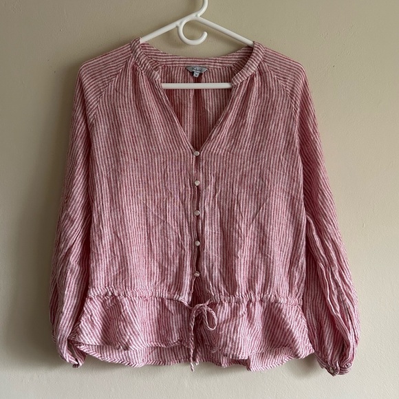 Rails Marti Blouse in Scarlet Stripe Size Medium - Picture 2 of 8